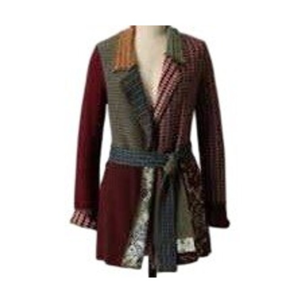 Sparrow Anthropologie Patchwork Wrap Knit Cardigan MEDIUM Whimsigoth Cottage